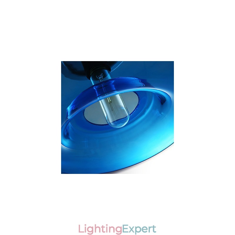 Pendant Light Modern Design Blue Glass Bulb Included