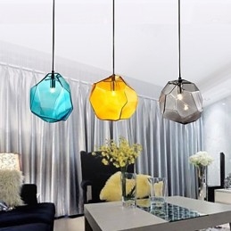 Pendant 3 Light Italy Style Transparent Electroplating