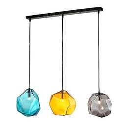 Pendant 3 Light Italy Style Transparent Electroplating