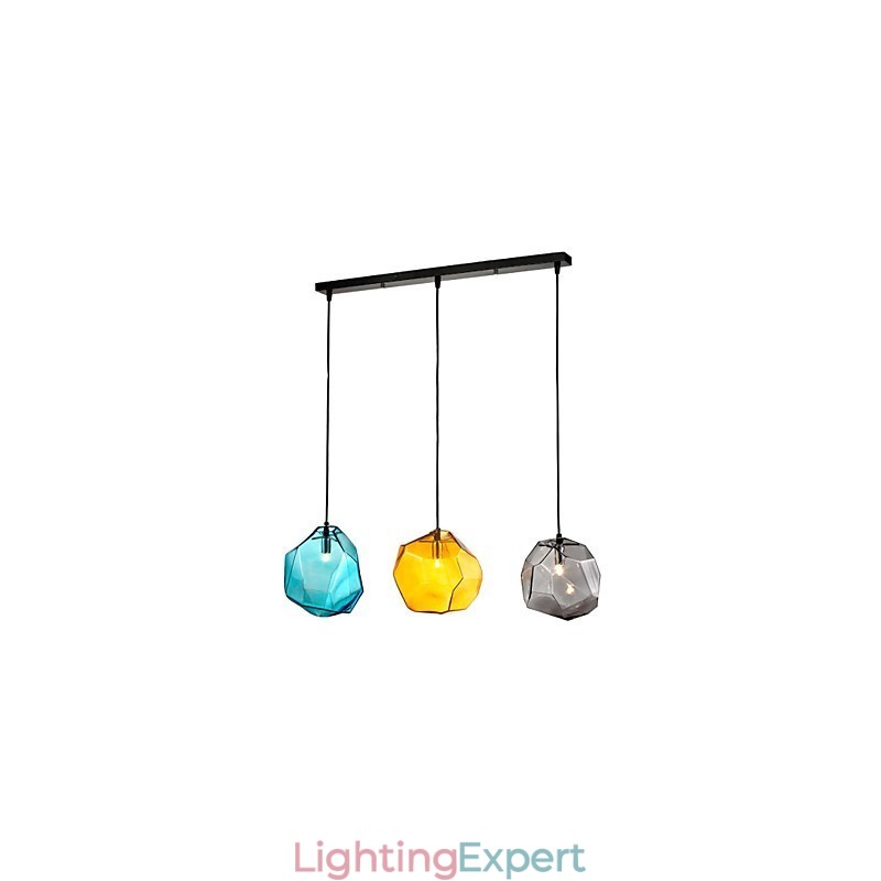 Pendant 3 Light Italy Style Transparent Electroplating