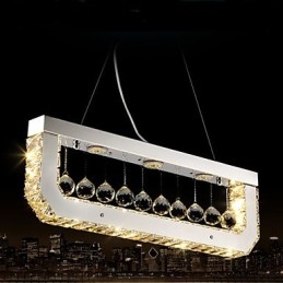 Crystal Chandelier Droplight Of Rectangular Yellow Light