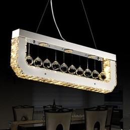 Crystal Chandelier Droplight Of Rectangular Yellow Light