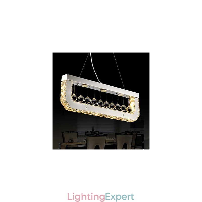 Crystal Chandelier Droplight Of Rectangular Yellow Light