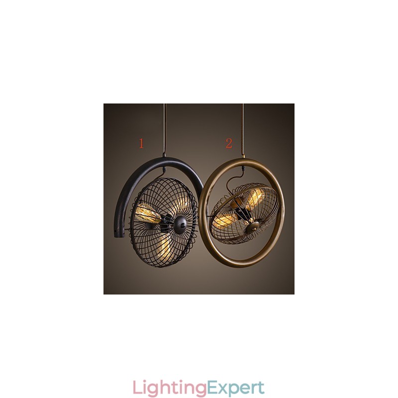 Retro Classic Metal Ceiling Fan Lights Simple Pendant Lamps Cafe Pendant Lamp