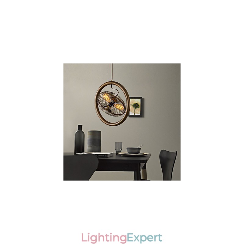Retro Classic Metal Ceiling Fan Lights Simple Pendant Lamps Cafe Pendant Lamp