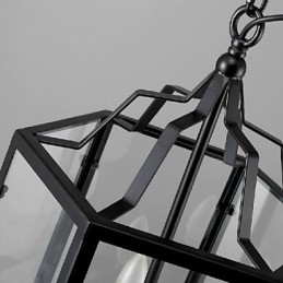 Traditional Classic Vintage Retro Lantern Country Mini Style Painting Metal Pendant Light Dining