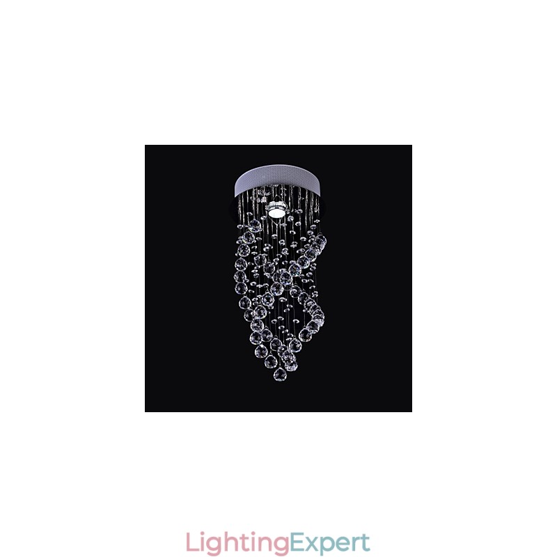 Modern Contemporary Crystal Chrome Crystal Flush Mount