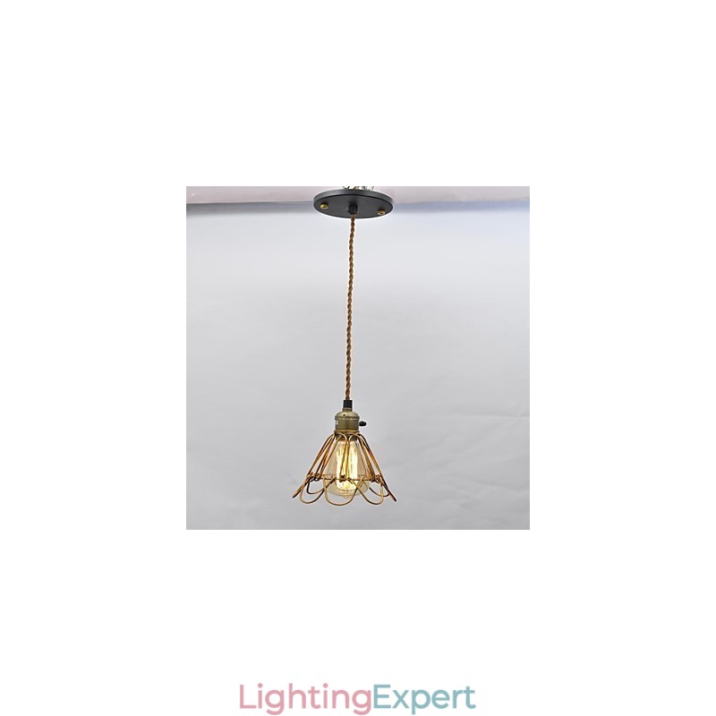American country Vintage single head lotus Iron Chandelier