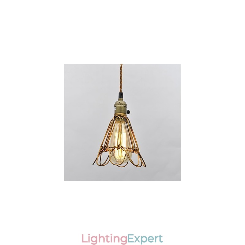 American country Vintage single head lotus Iron Chandelier
