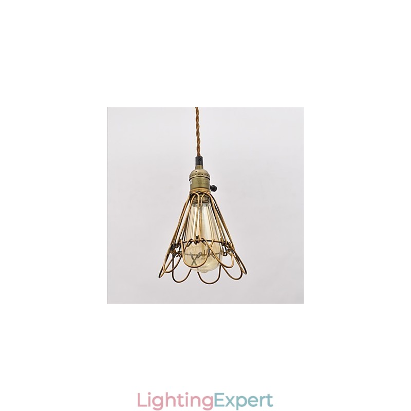 American country Vintage single head lotus Iron Chandelier