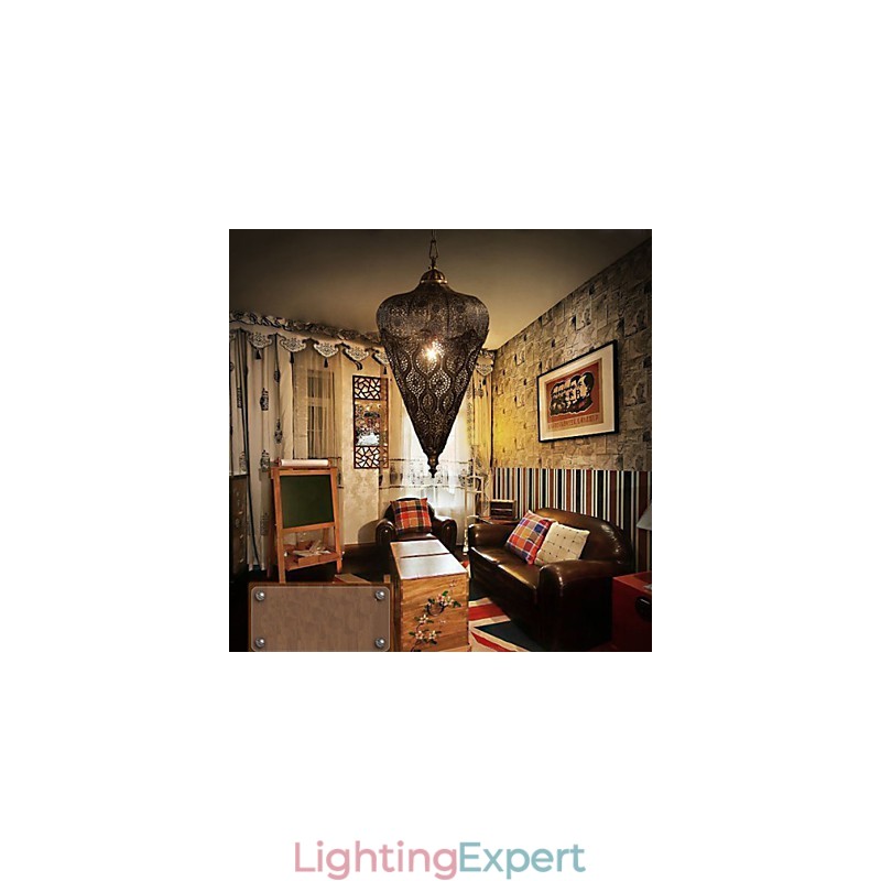 Southeast Asian American Retro Hand Hollow Iron Chandelier