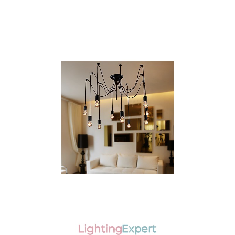 Chandelier Vintage Design Bulbs Included Living 10 Lights Pendant Light