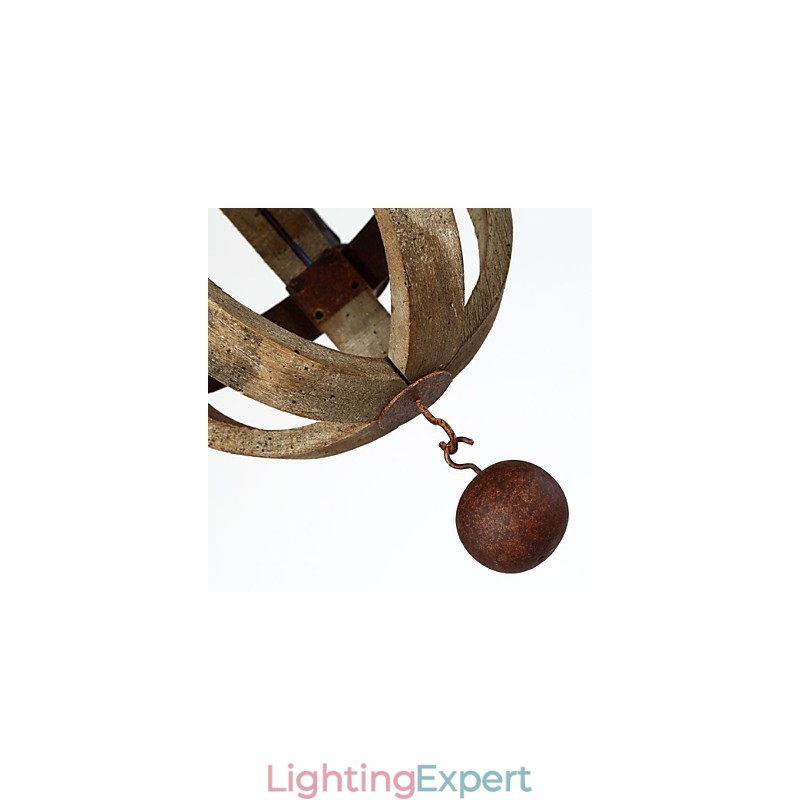 Vintage Mini Style Painting Wood Bamboo Chandelier
