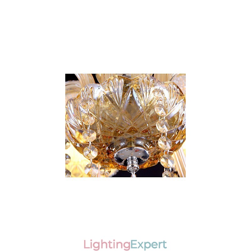 Amber 6 Lights Elegant Crystal Chandelier for Home