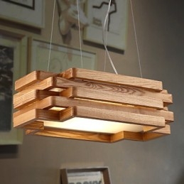 Modern Contemporary Country Mini Style Wood Bamboo Pendant Light