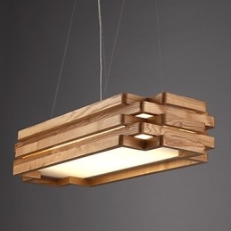 Modern Contemporary Country Mini Style Wood Bamboo Pendant Light