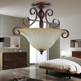 Rustic Lodge Vintage Mini Style Painting Metal Pendant Light