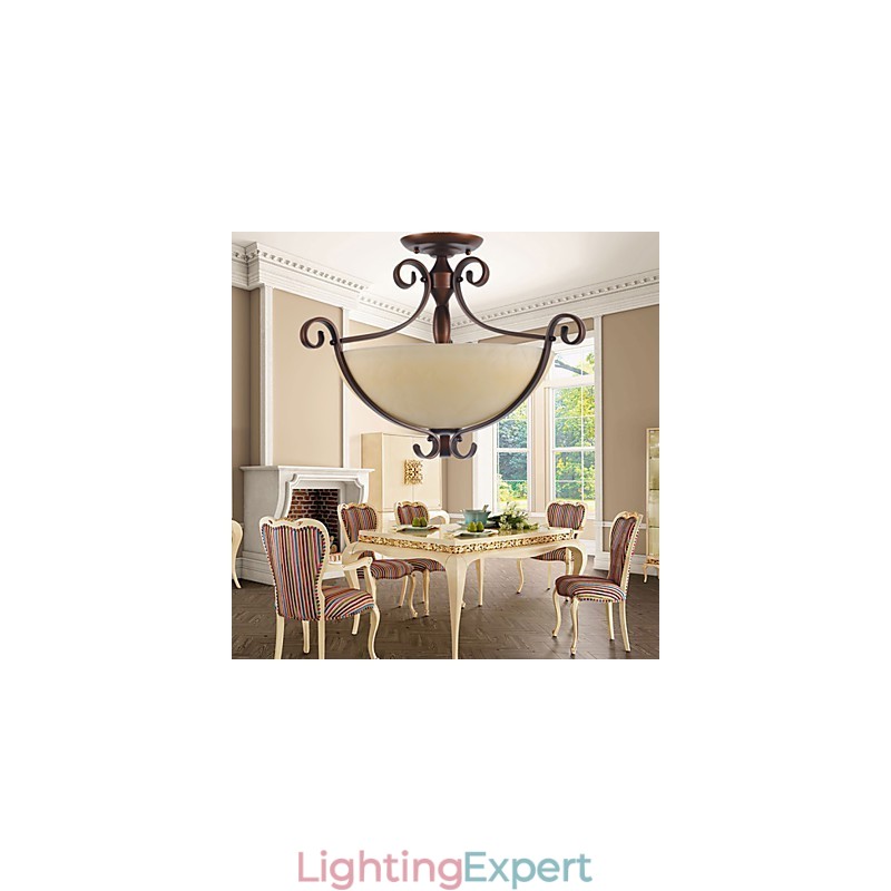 Rustic Lodge Vintage Mini Style Painting Metal Pendant Light