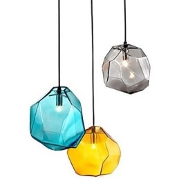 Creative Ice Crystal Glass Diamond Pendant Chromatic Droplight Lamp Light