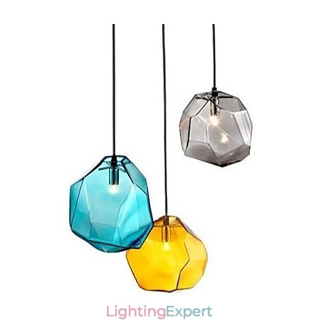 Creative Ice Crystal Glass Diamond Pendant Chromatic Droplight Lamp Light Creative Ice Crystal Glass Diamond Pendant Chromatic Droplight Lamp Light