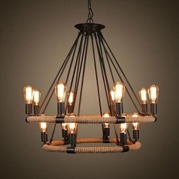Traditional Classic Rustic Lodge Vintage Retro Country Painting Metal Pendant Light