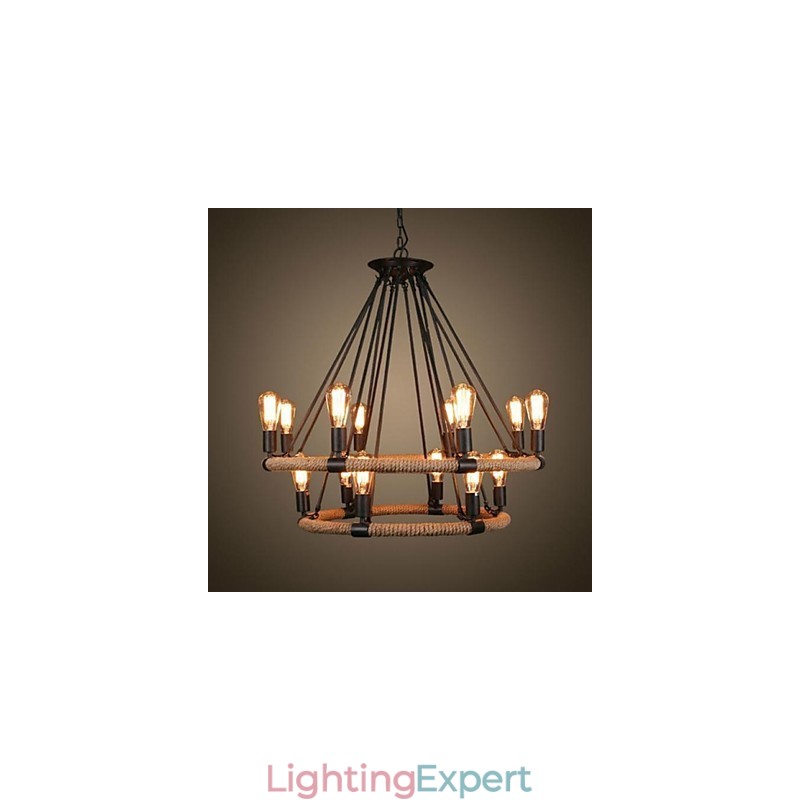 Traditional Classic Rustic Lodge Vintage Retro Country Painting Metal Pendant Light