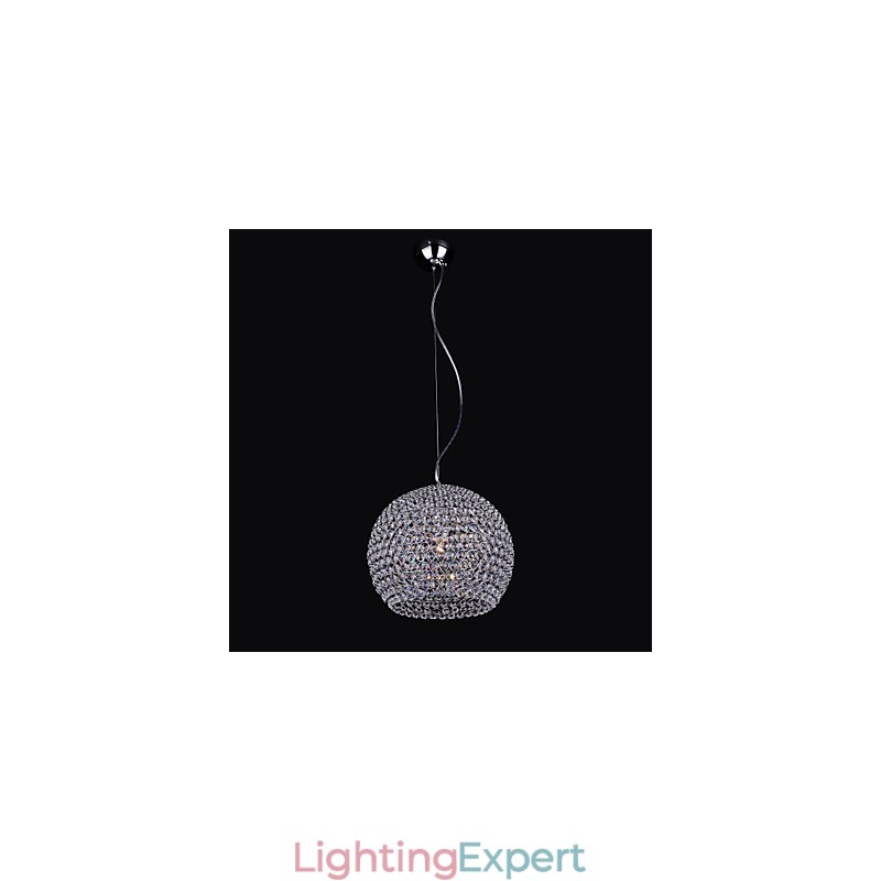 Lantern Mini Style Chrome Metal Chandelier