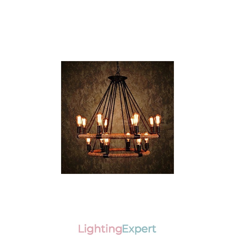 Traditional Classic Rustic Lodge Vintage Retro Country Painting Metal Pendant Light