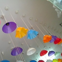 Single Head Acrylic Line Transparent Chimney Droplight Supermarket Lamp