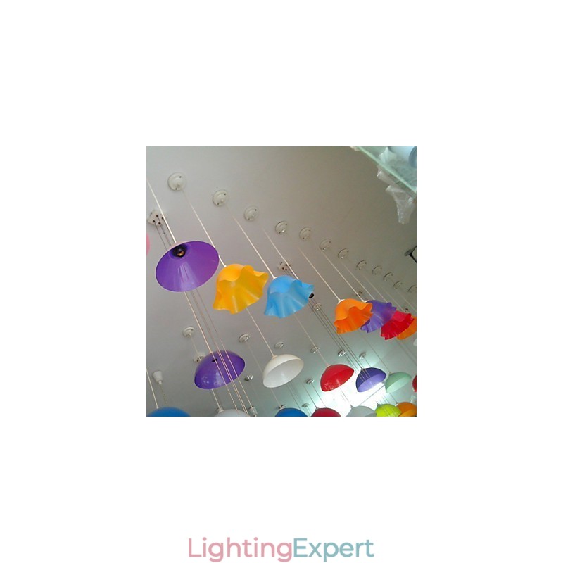 Single Head Acrylic Line Transparent Chimney Droplight Supermarket Lamp