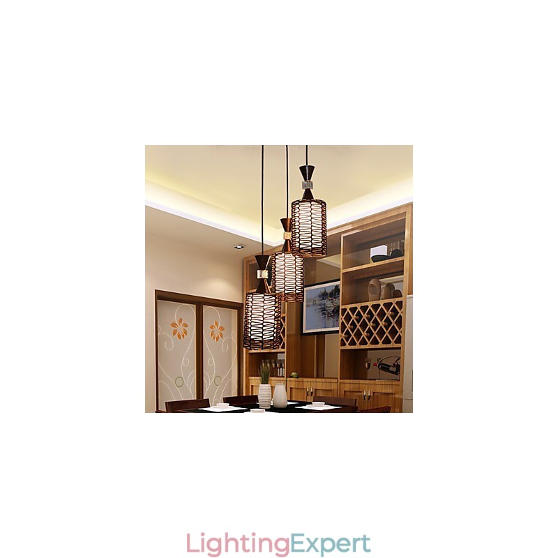The Cane Makes Up Hand Woven Individuality Creative Arts Droplight Lamp Light