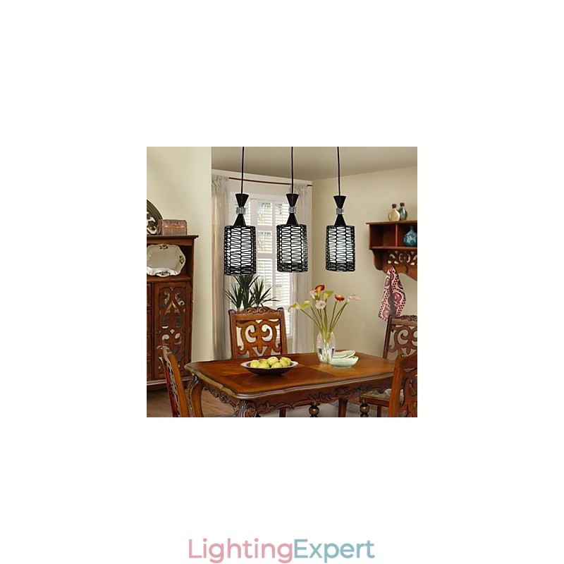 The Cane Makes Up Hand Woven Individuality Creative Arts Droplight Lamp Light