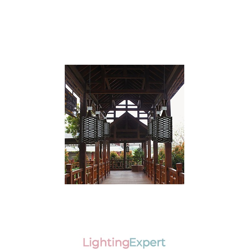 The Cane Makes Up Hand Woven Individuality Creative Arts Droplight Lamp Light