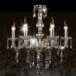 6 Lights Luxury Crystal Chandelier Cognac Color K9 Crystal Chandelier