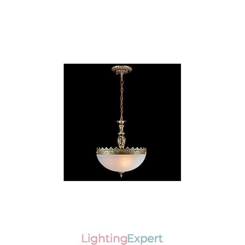 Traditional Classic Vintage Retro Bronze Metal Pendant Light