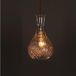 Romantic Bottle Creative Carved Art Glass Chandelier Light Pendant Light