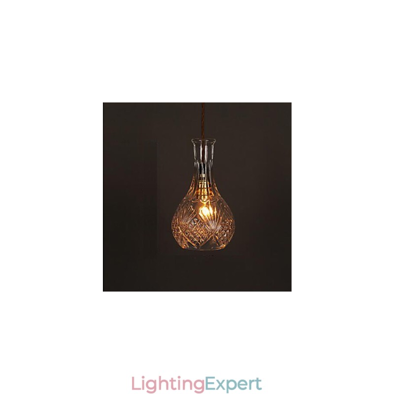Romantic Bottle Creative Carved Art Glass Chandelier Light Pendant Light