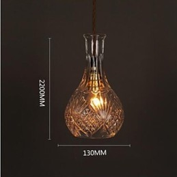Romantic Bottle Creative Carved Art Glass Chandelier Light Pendant Light