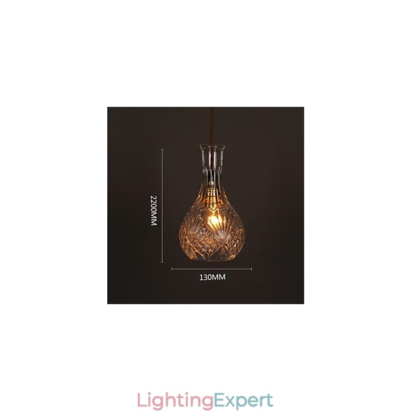 Romantic Bottle Creative Carved Art Glass Chandelier Light Pendant Light