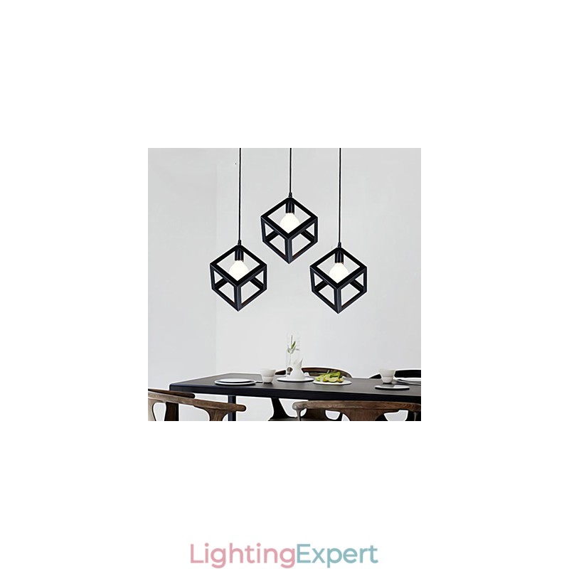 Retro Mini Style Painting Metal Pendant Light