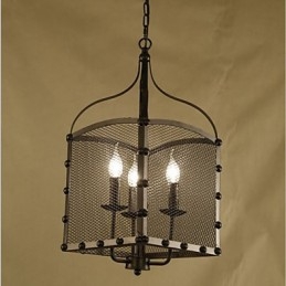 A Net Cover Retro Industrial Wind Cafe Wrought Lron Chandelier