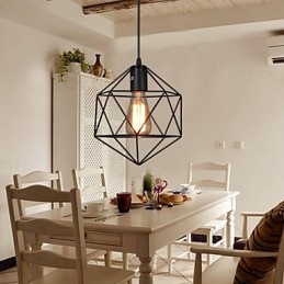 Geometrical Line Diamond Wrought Iron Chandelier Pendant Light Modern Contemporary