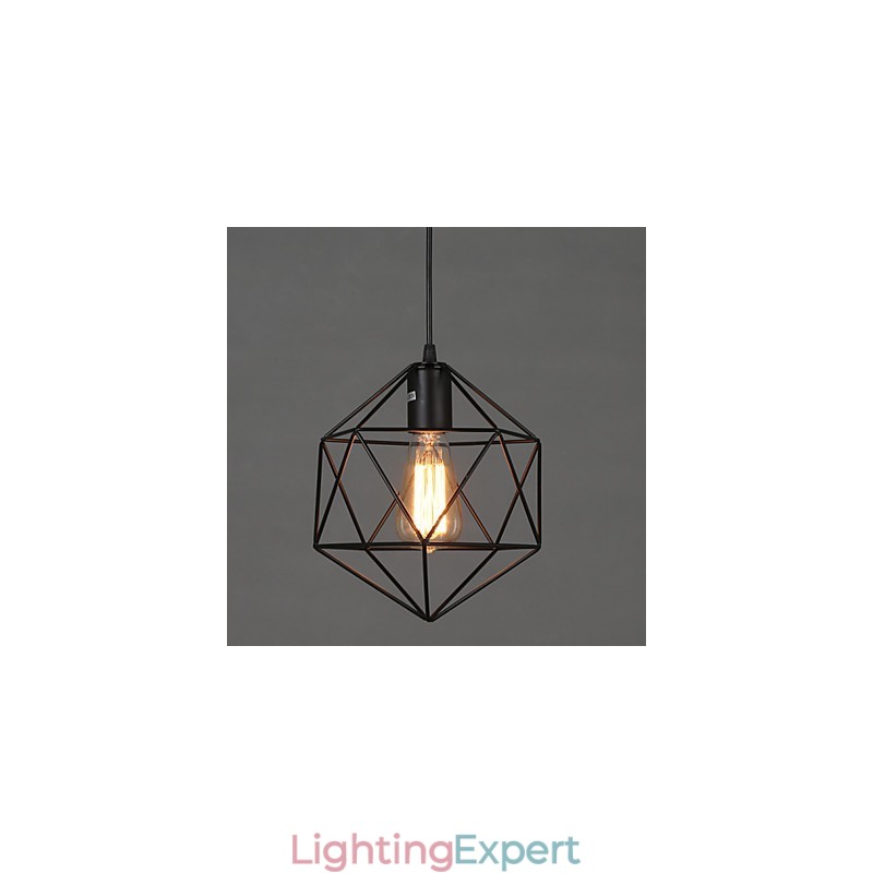 Geometrical Line Diamond Wrought Iron Chandelier Pendant Light Modern Contemporary