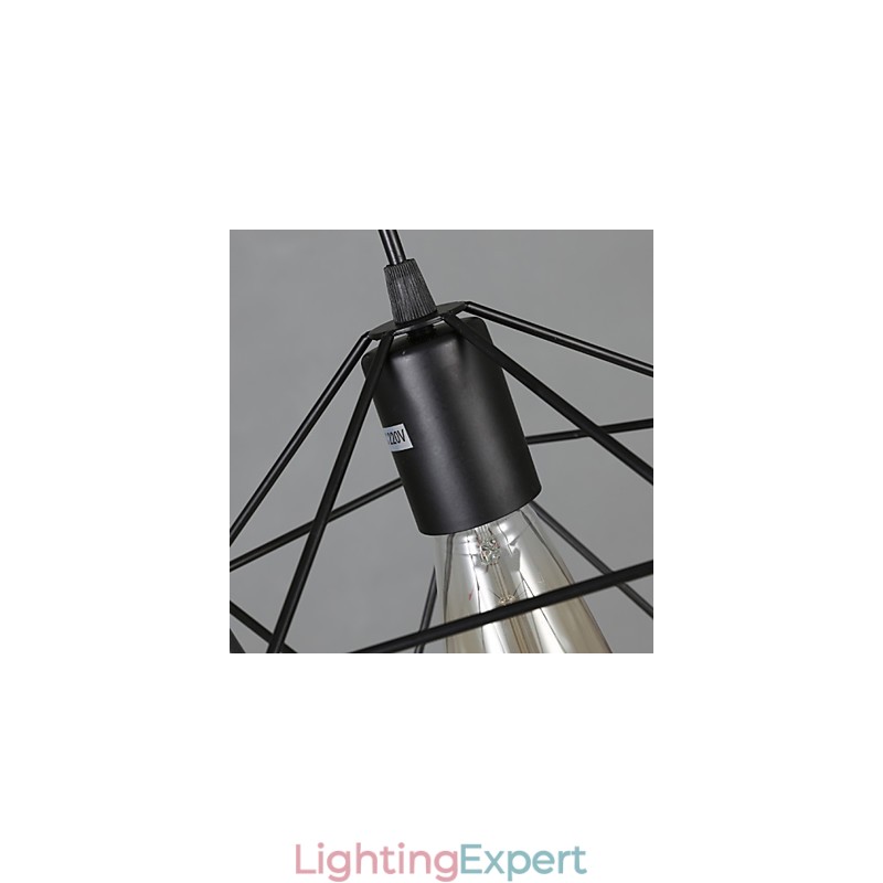 Geometrical Line Diamond Wrought Iron Chandelier Pendant Light Modern Contemporary