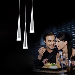 Modern Contemporary Chrome Metal Pendant Light