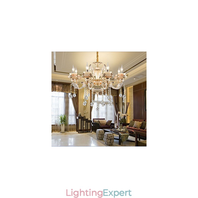 Simple European luxury Type Gold Jade Zinc Alloy lamp