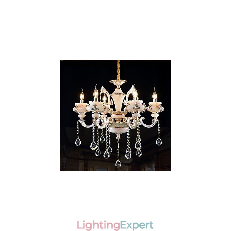 Simple European luxury Type Gold Jade Zinc Alloy lamp