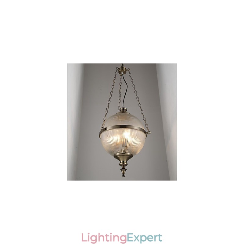 Iron Bronze Chandelier Lamp Glass