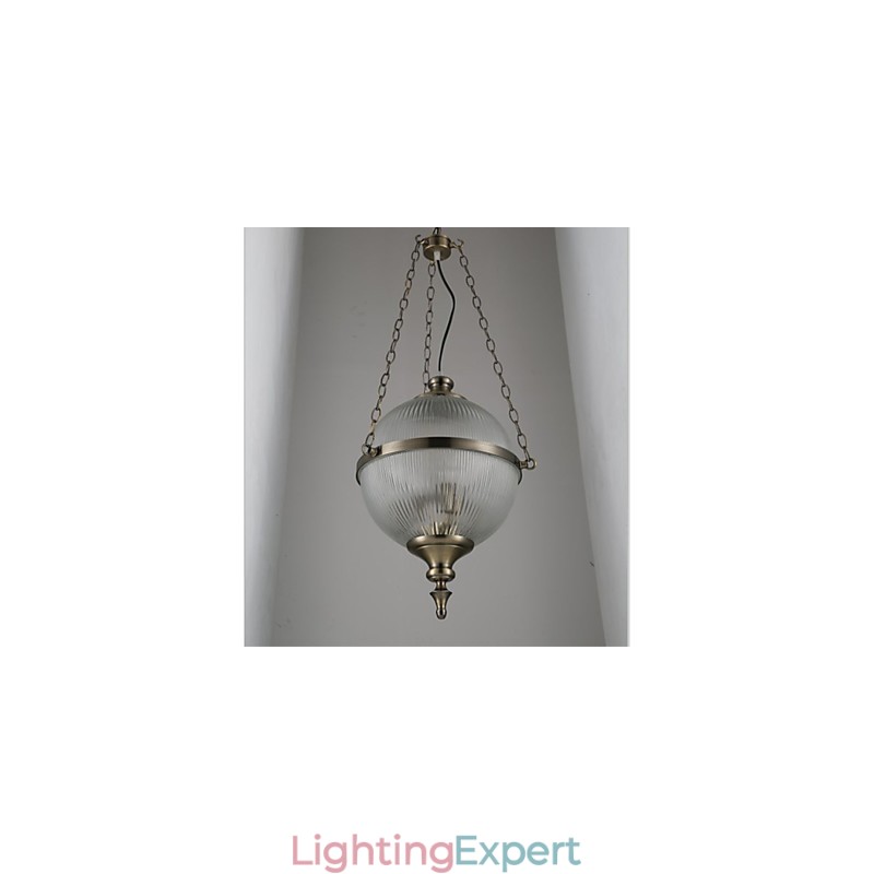 Iron Bronze Chandelier Lamp Glass