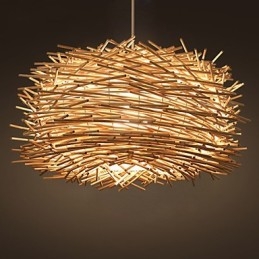 European and American Denss Rattan Weaving Chandelier